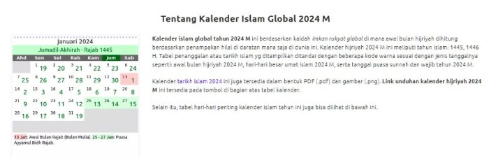 Bulan Islam tahun 2024